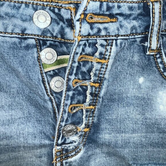 ANTHROPOLOGIE PILCRO Daisy Duke Denim Shorts Exposed Button Fly Distressed 25 - Picture 2 of 13